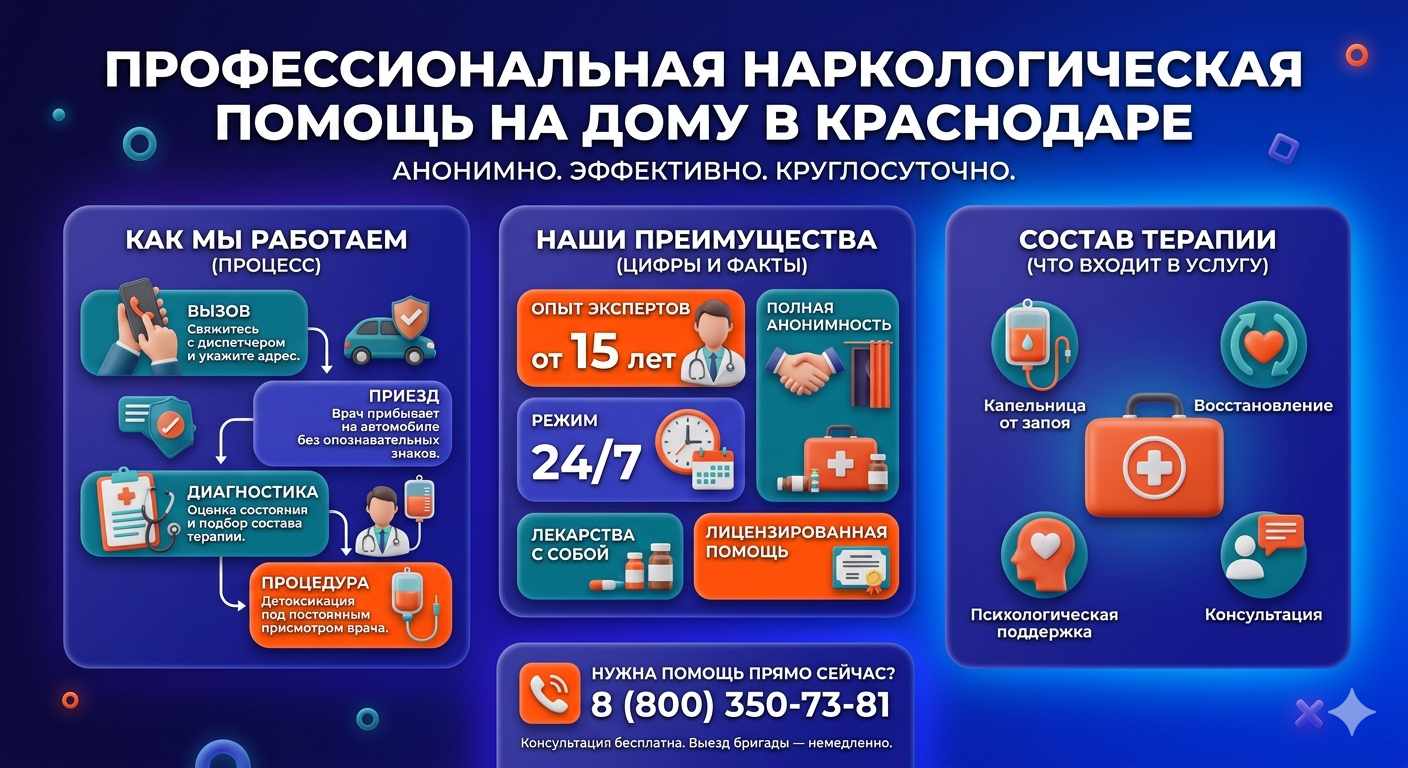 Инфографика о принципах лечения алкоголизма на дому в Йошкар-Оле: этапы вызова нарколога, преимущества анонимной детоксикации и состав медицинской помощи.